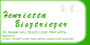 henrietta bisztriczer business card